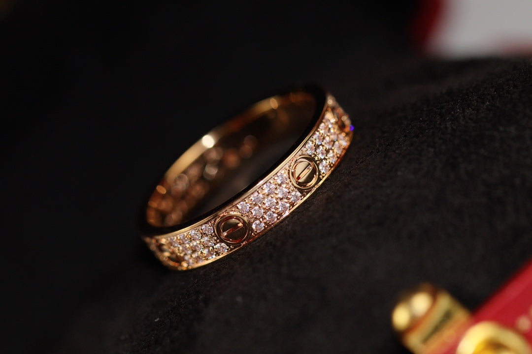 CARTIER LOVE RING 3.6MM DIAMOND PAVED