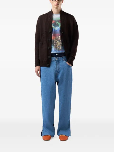 GCDS logo-embossed shawl-collar cardigan