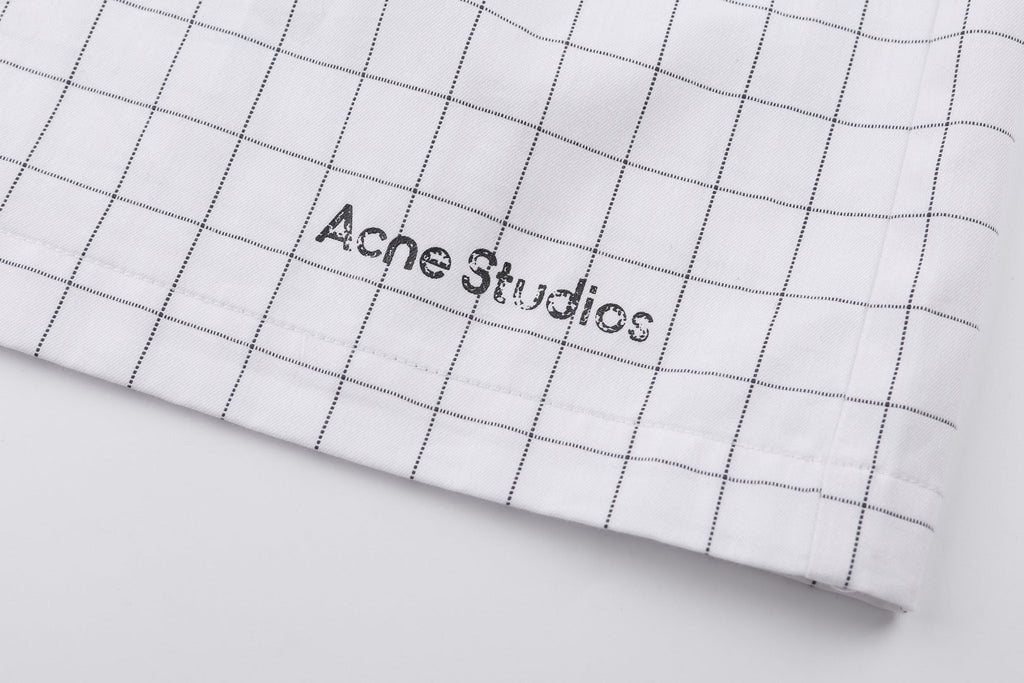 Acne Studios Grid‑Pattern Drawstring Casual Shorts