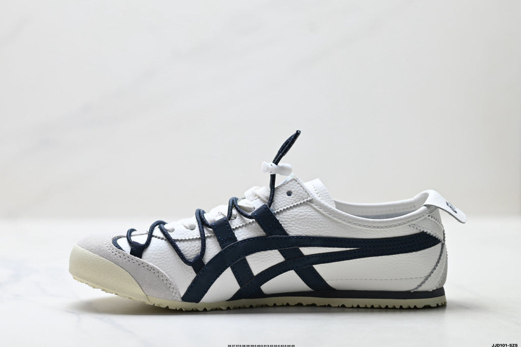 Onitsuka Tiger Retro Low Top White Navy Rope Lace Unisex Shoes Style 13