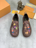 Louis Vuitton Floral Print Slip-On Shoes