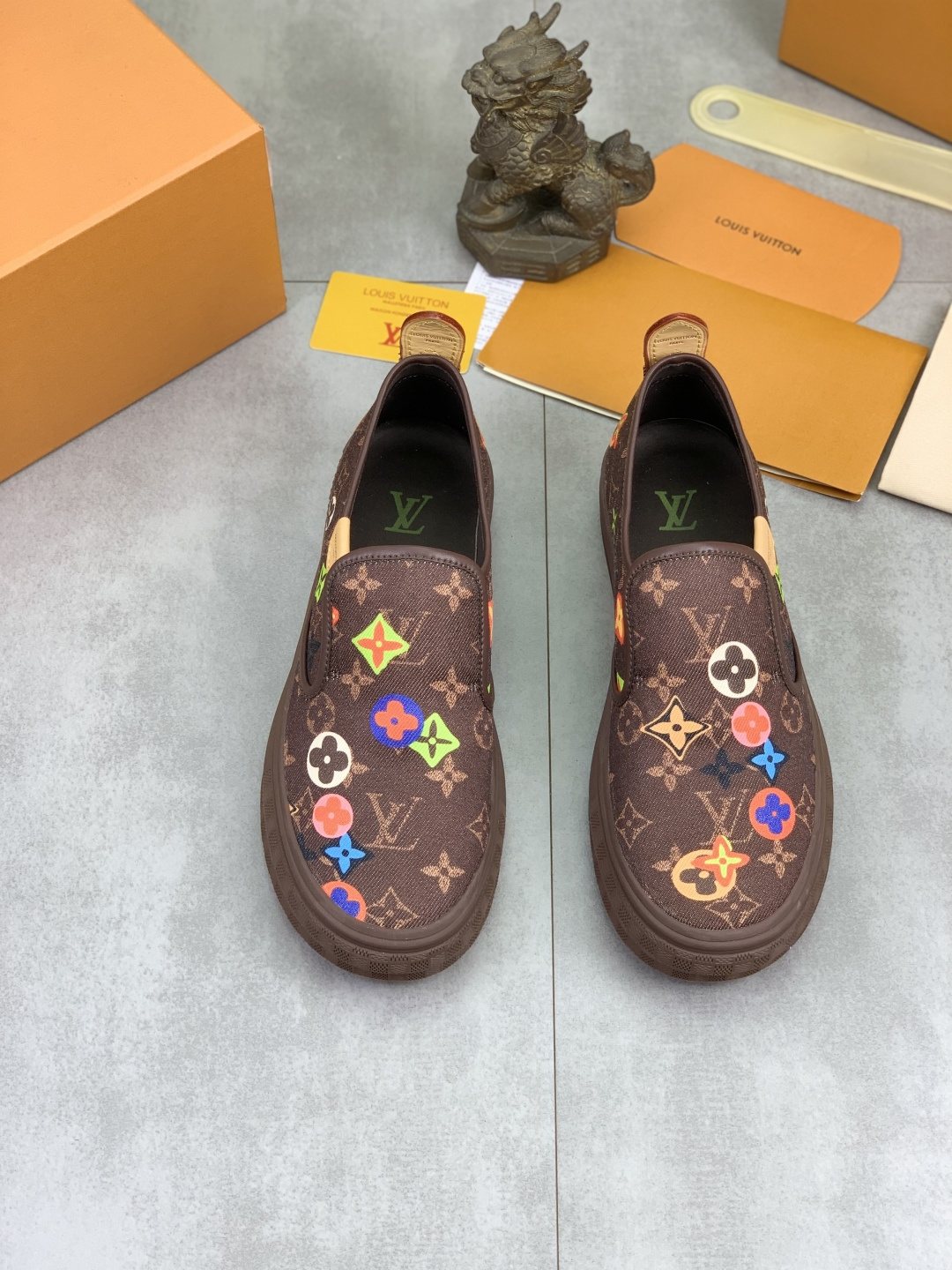 Louis Vuitton Floral Print Slip-On Shoes