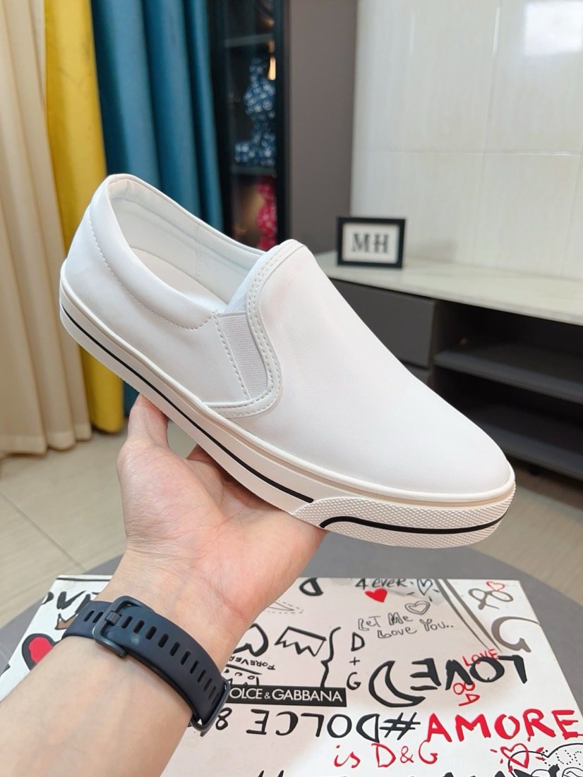 Dolce & Gabbana Striped Sole Slip-On Shoes